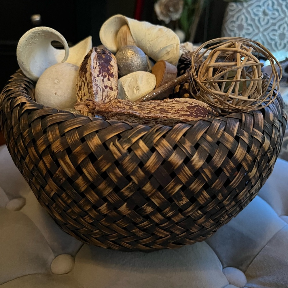 Woven Basket with Natural Accents